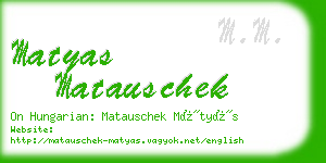 matyas matauschek business card